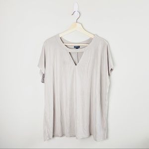 Torrid Beige Cutout V-neck T-Shirt